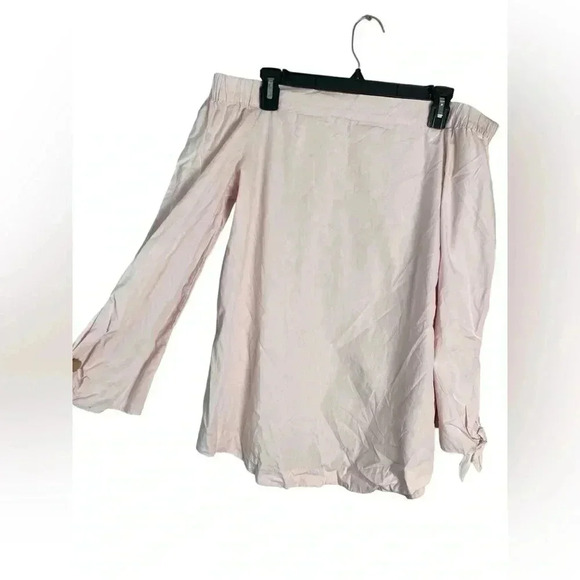 Free people pink off the shoulder sleeve‎ top size small - Picture 2 of 8